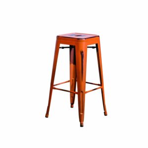 Barhocker "Industrial" Vintage orange Stahl