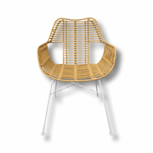 Sessel "Palm" Einsitzer beige Gestell weiß