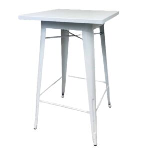 Stehtisch "Tolix Style" 70x70cm Stahl weiß/weiß